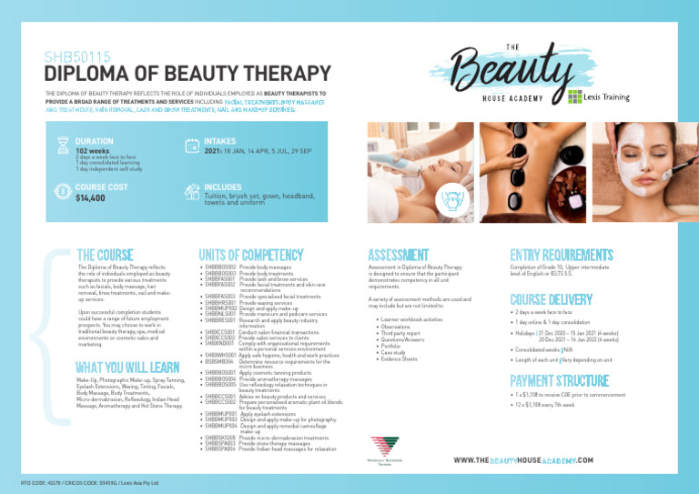 Diploma of Beauty Therapy 1 PDF Massage Aromatherapy