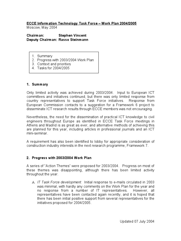 IT Work Plan 04 | PDF | Educational Technology | Engineering