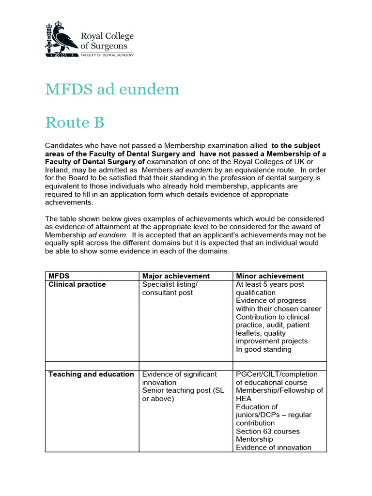 Guidance for membership ad eundem without examination 2020 pdf