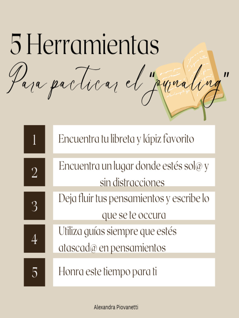 5 Herramientas Para Practicar El Journaling Pdf