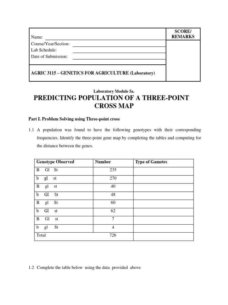 Genetics Lab: Three-Point Cross Analysis | PDF