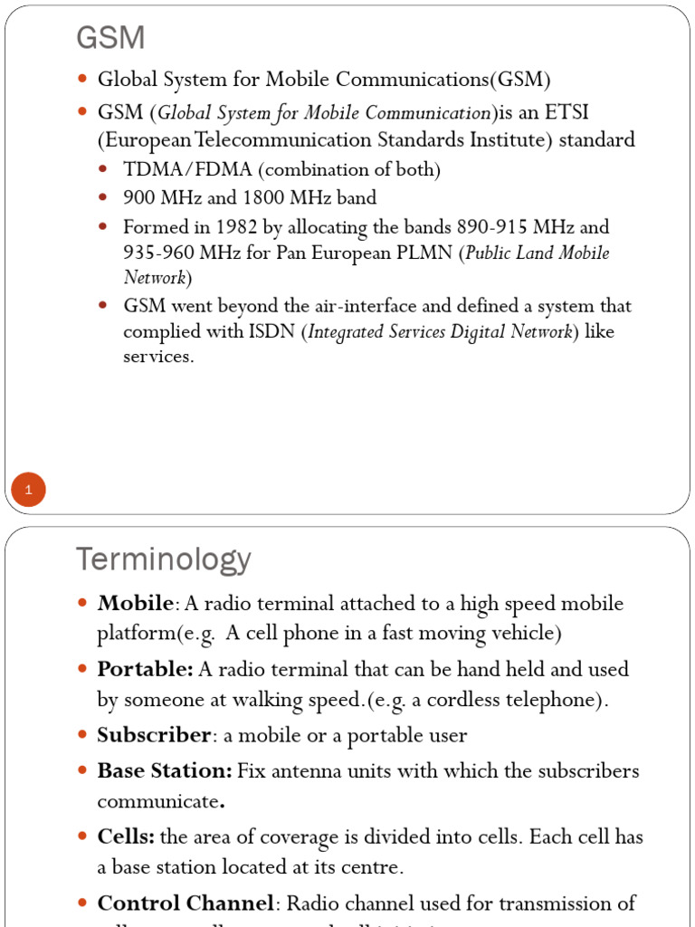 Overview of GSM Architecture and Terminology | PDF | Technology ...