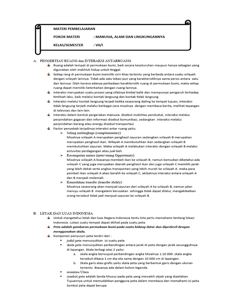 Materi Pembelajaran Kelas 7 Semester 1 Pdf