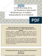 NIER 2410 Revisión de La Información Financiera Intermedia Realizada Por El Auditor Independiente de La Entidad