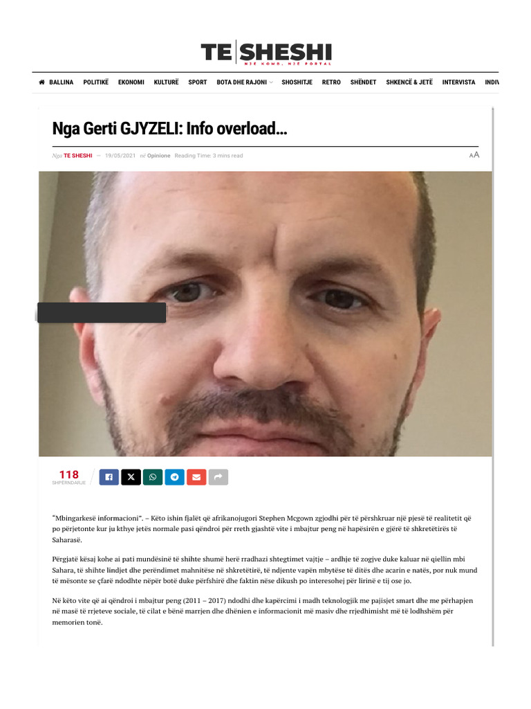 Nga Gerti GJYZELI - Info Overload - Te Sheshi | PDF