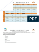 Planning Escuela Polideportiva 2023 1º Quincena de Julio