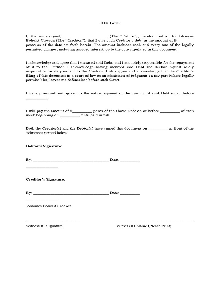 legal-iou-form-template-pdf