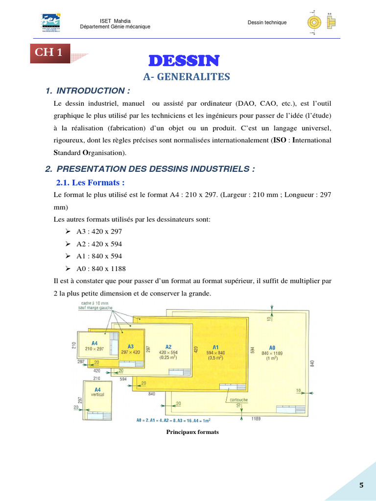 Introduction au dessin technique industriel | PDF | Dessin technique ...