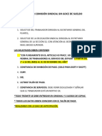 Licencia Por Comisión Sindical Sin Goce de Sueldo: Las Solicitudes Deben Contener