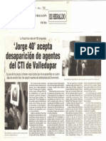 'Jorge 40' Acepta Desaparición de Agentes Del CTI de Valledupar