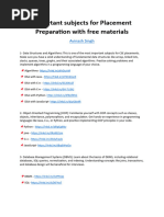 Important Subjects For Placement Preparation With Free Materials