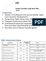 Cooperation Fields: China Pakistan Economic Corridor Long Term Plan: Components