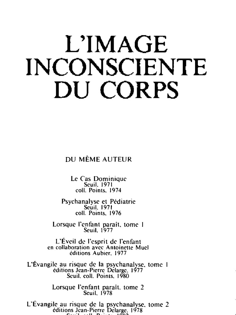 L Image Inconsciente Du Corps | PDF
