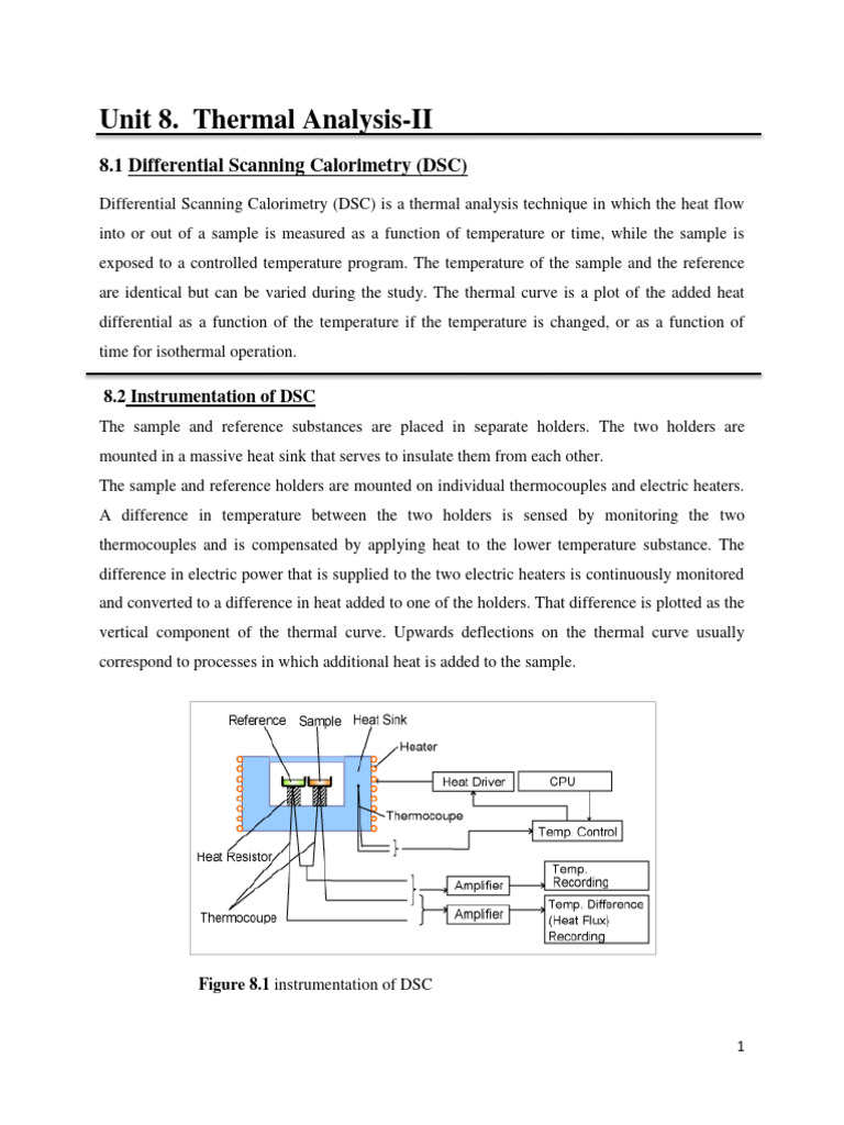 Unit 8-Thermal Analysis-II | PDF | Differential Scanning Calorimetry ...