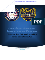 Duodécimo Informe Semestral de Estatus: Negociado de La Policía de Puerto Rico Abril A Septiembre de 2020