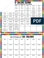 LEGO Challenge Calendar Cards Download