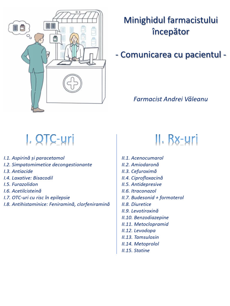 Minighidul Farmacistului Incepator - Comunicarea Cu Pacientul | PDF