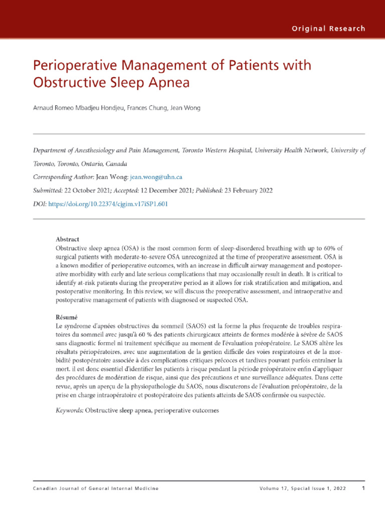 Perioperative Management Of Sepsis