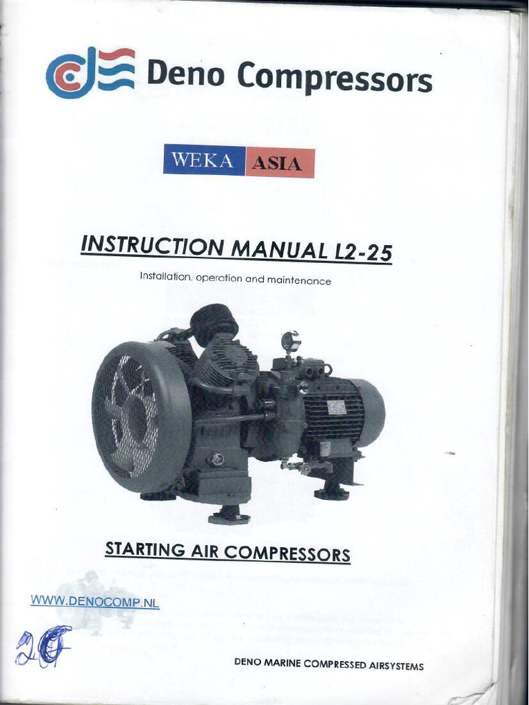 Deno Air Compressor Manual Details | PDF