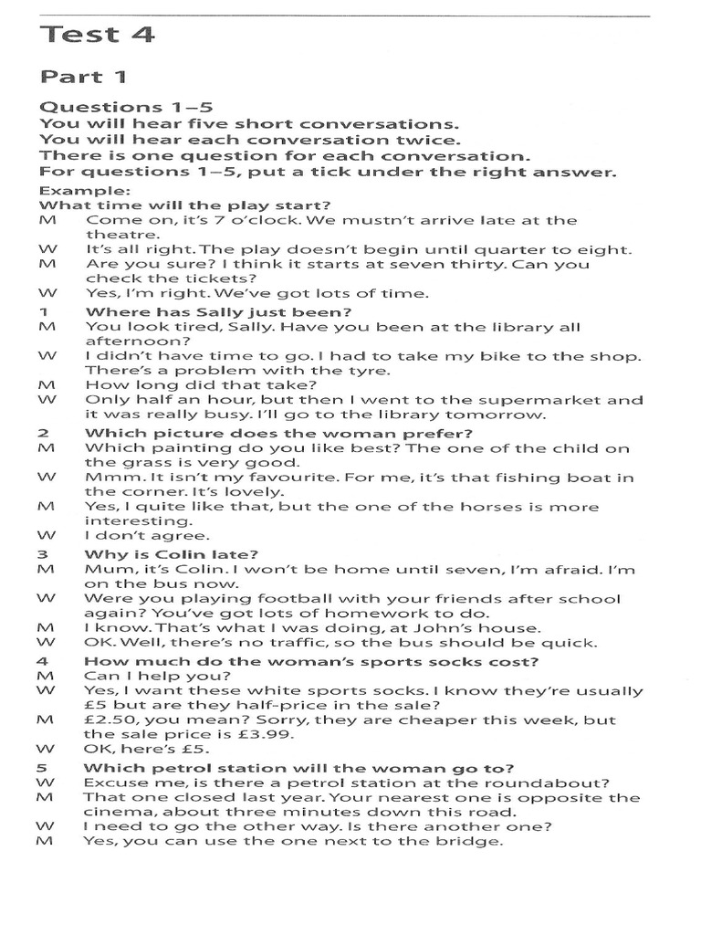 TEST 04 Tapescript | PDF