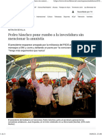 Pedro Sánchez Pone Rumbo A La Investidura Sin Mencionar La Amnistía