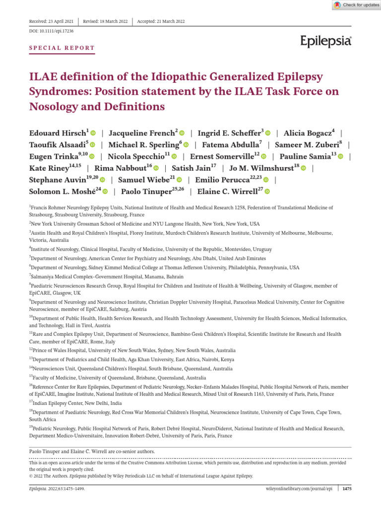 Idiopathic Generalized Epilepsy And Poor