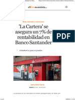 'La Cartera' Se Asegura Un 7% de Rentabilidad en Banco Santander