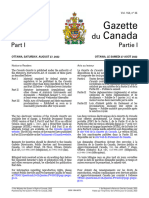 Canada Gazette Gazette Canada: Partie I