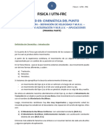 Cinemática Del Punto - Velocidad y Aceleración - M.R.U. - M.R.U.V. - Aplicaciones - Utn