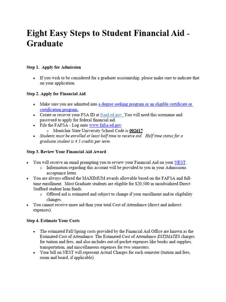 Eight-Easy-Steps-to-Student-Financial-Aid-Graduate1 2 | PDF