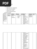 Estructura Del Plan de Clases para informatica