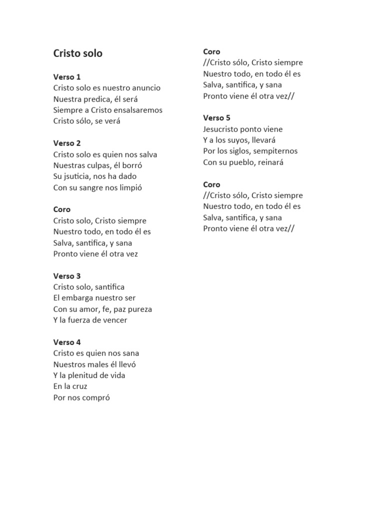 Himno Cristo Sólo Pdf