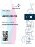 Constancia de Honor - Claudio Rene Sepulveda - Encuentros Sobre Derechos Humanos