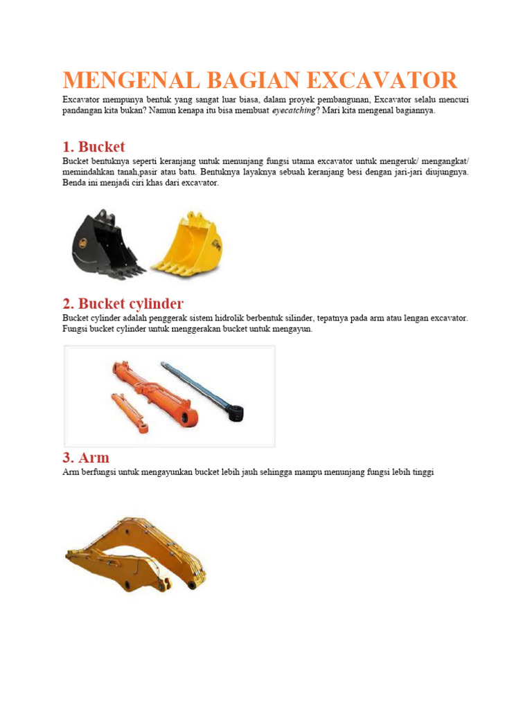 Mengenal Bagian Excavator Pdf