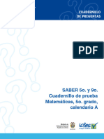 Prueba de matematica - Grado 5 calendario a, 2009