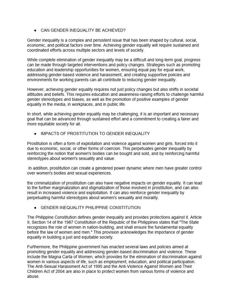 Addressing Gender Inequality Challenges | PDF | Self-Improvement
