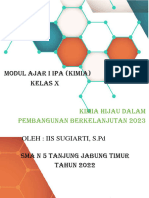 Modul Ajar I Ipa (Kimia) Kelas X: Kimia Hijau Dalam Pembangunan Berkelanjutan 2023