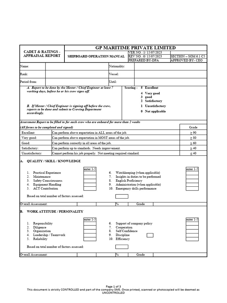 SOM 6.1 C5 Appraisal Report_Cadets and Ratings PDF