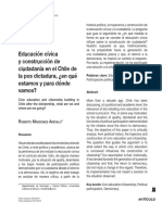 Educacion Civica y Construccion de La Ciudadania en El Chile de La Pos Dictadura RMardones