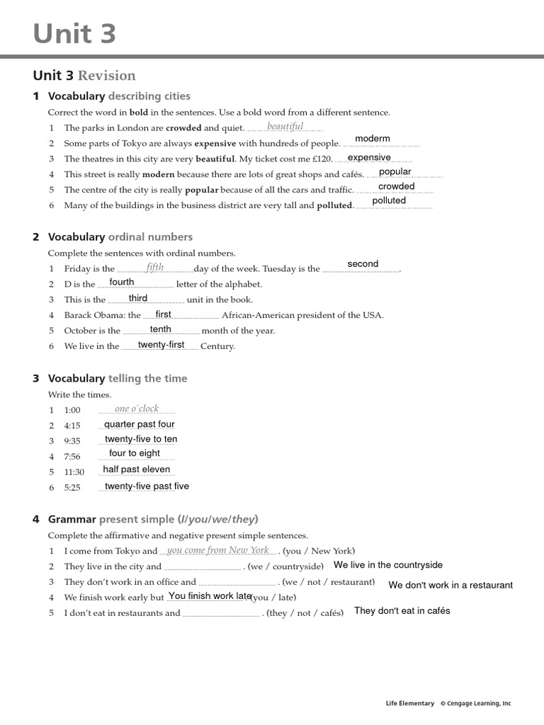 Unit 3 Revision: Vocabulary & Grammar | PDF | Language Arts & Discipline
