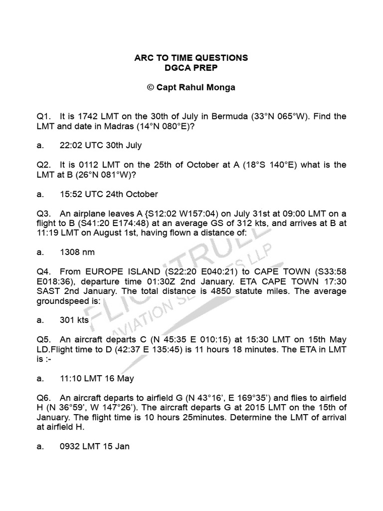 Arc to Time Calculations Guide | PDF | Science & Mathematics ...