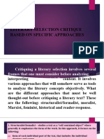 Literary Critique Based On Specific Approaches Quarter 3