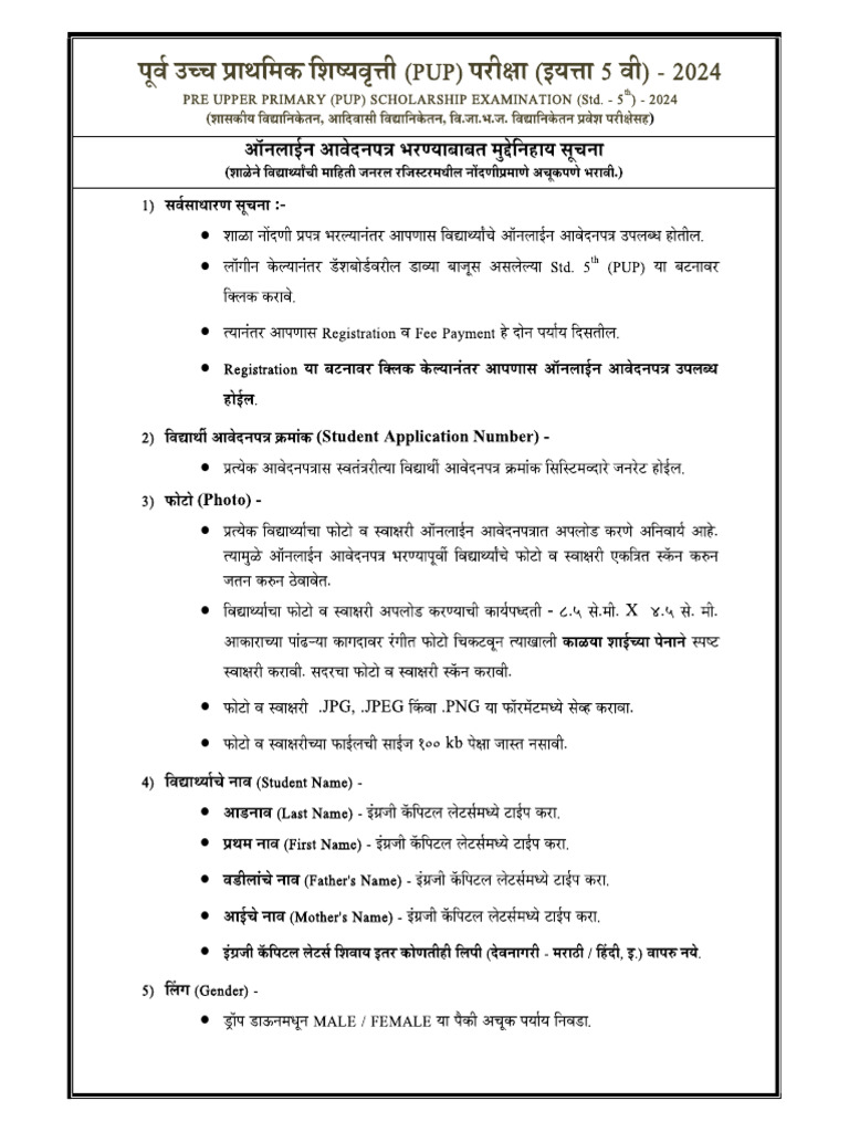 Pup Form Msce 2024 PDF