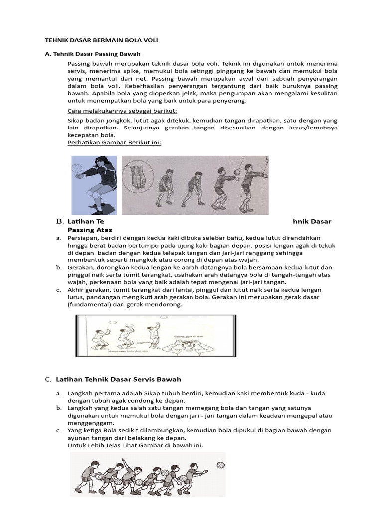 Tehnik Dasar Bermain Bola Voli PDF