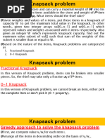 Unit 4-Fractional - Knapsack Problem