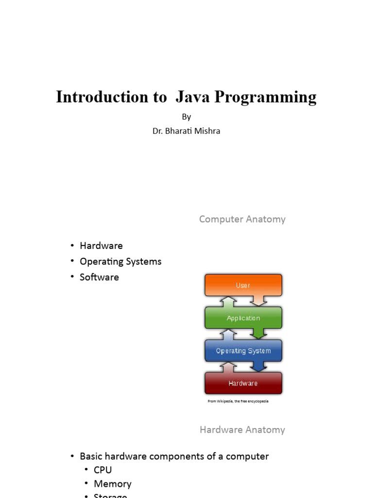 Lecture 01 Introduction To Java Programming PDF Java Programming Lecture 01 introduction to java programming pdf java programming