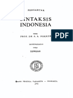 Sintaksis Indonesia: Prof. DR A. A. Fokker