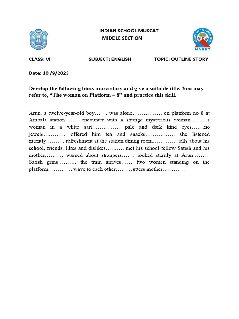 OUTLINE STORY_CLASS 6 | PDF