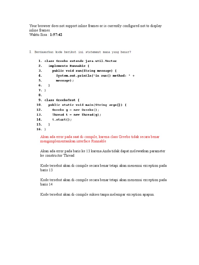 Ujian Pemrograman Java | PDF