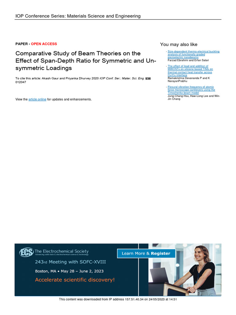 Comparing Timoshenko and Euler Beams | PDF | Teaching Methods ...